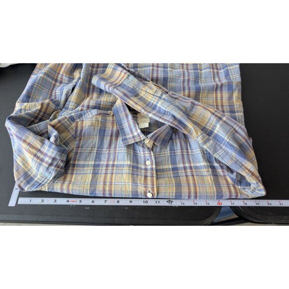 J Crew Women The Boy Shirt Plaid Long Sleeve Button Front Top Size 4 Fall Casual - Picture 8 of 9